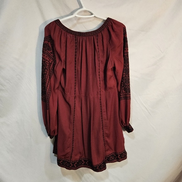 Stetson Western Shirt Womens Long Sleeve V-neck Blouse Red Wine 11-57-565-1024wi - Picture 4 of 9